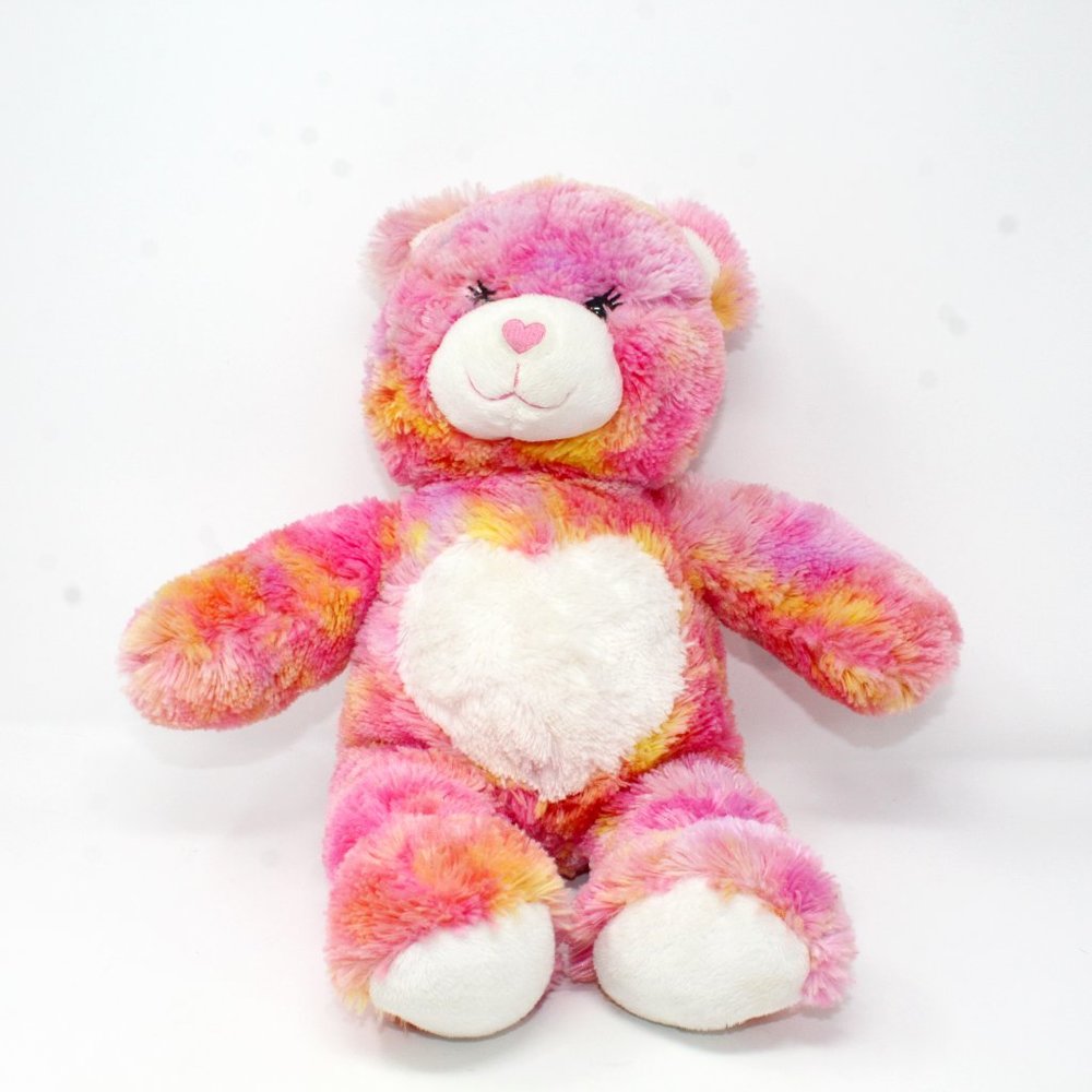 Build A Bear 17” Teddy Bear Tie Dye Pink Orange Valentine's Day Endless Hugs